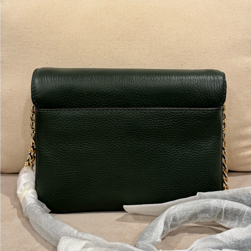 Michael Kors Green Leather Clutch with Gold Hardware - Picture 2 of 4